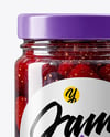 Clear Glass Jar with Mixed Berries Preserves Mockup
