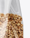 Transparent Package with Buckwheat Mockup