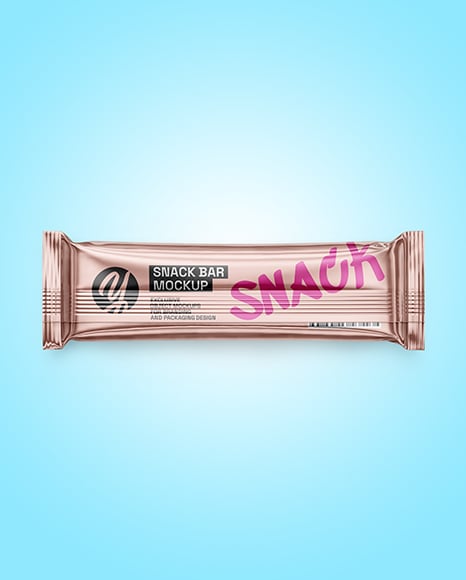 Glossy Metallic Snack Package Mockup