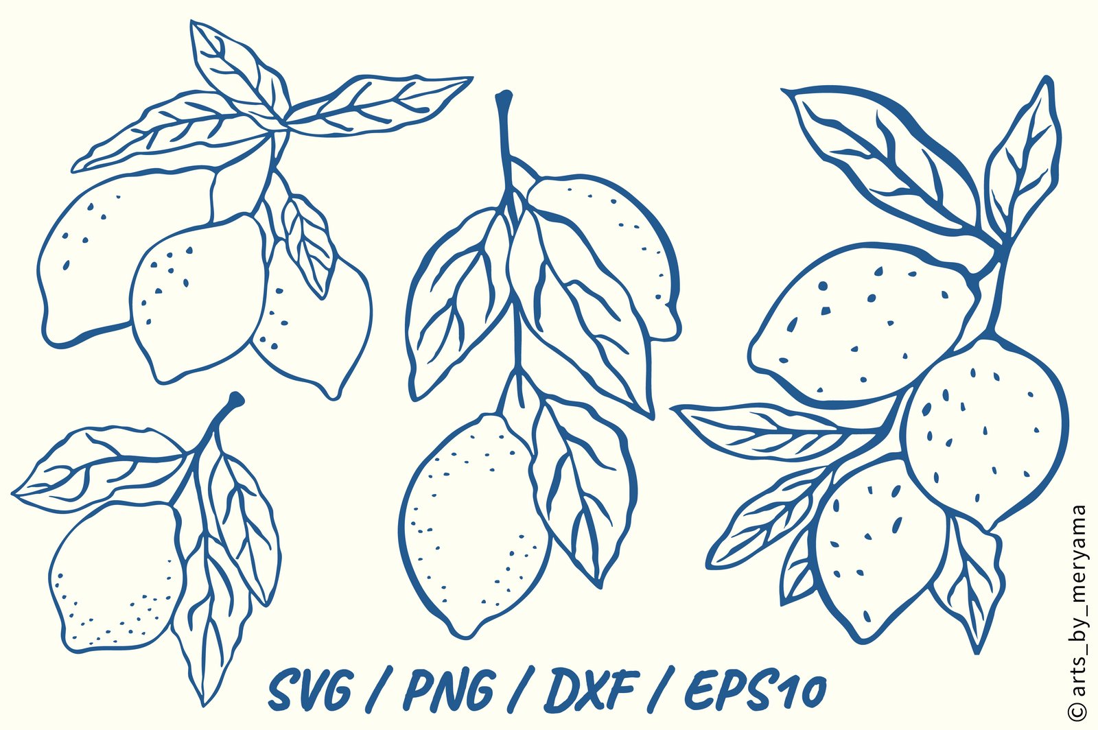 33 Hand Drawn Lemon Botanical Fruit