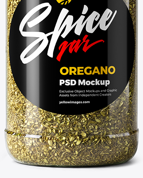 Plastic Spice Jar with Oregano Mockup