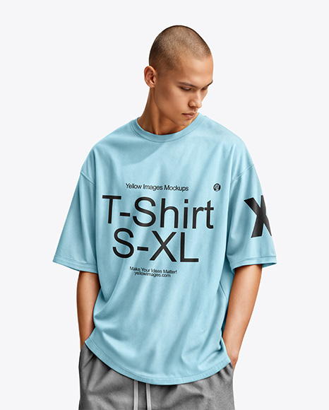 Man Wearing an Oversize T-shirt Mockup - Free+Men+T-shirt+Mockup+(PSD)+|+Shirt+mockup,+Tshirt+...