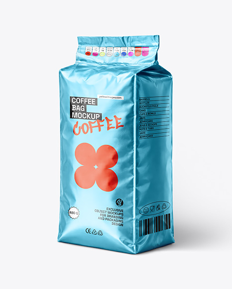 Metallic Coffee Bag Mockup