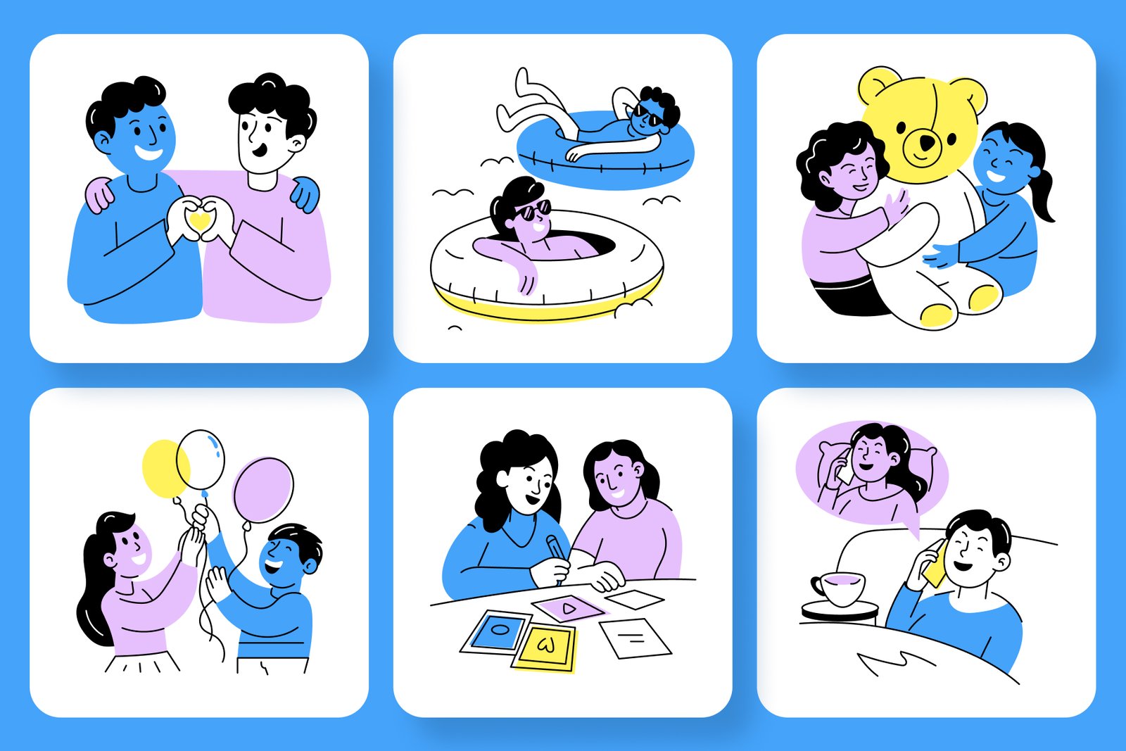 Friends Illustration Art Set