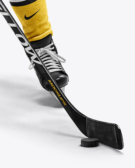 Man Wearing Full Ice Hockey Kit Mockup