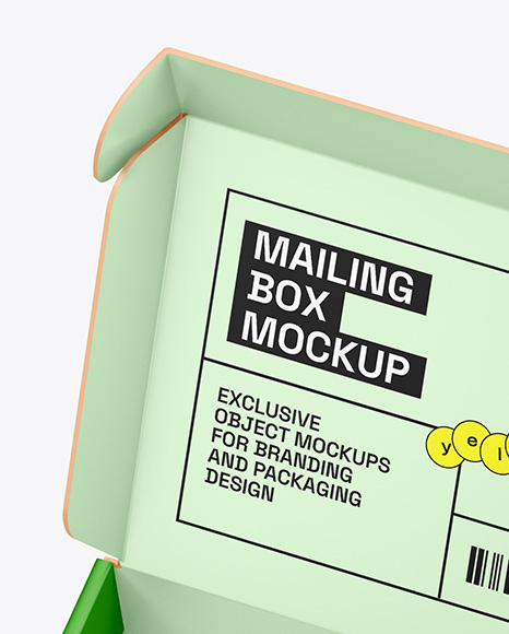 Opened Paper Mailing Box Mockup