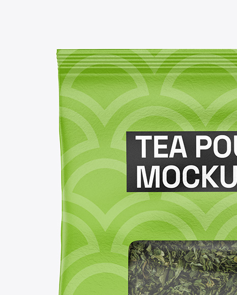 Paper Pouch w/ Dry Green Tea Mockup