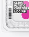 Clear Plastic Food Container in Paper Sleeve Mockup