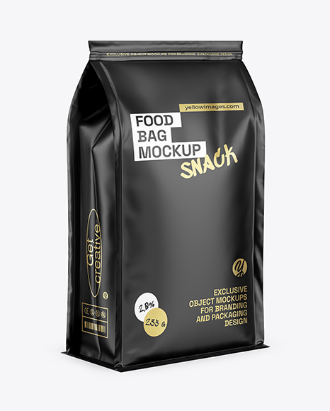 Matte Food Bag Mockup - Half-Side View