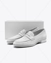 Pair of Suede Loafers with Shoe Box Mockup