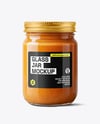 Clear Glass Jar with Lobster Bisque Mockup