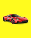 Sport Car Mockup - Front Half Side View