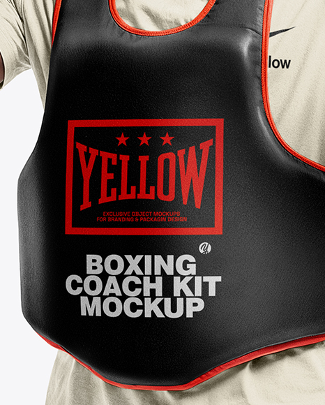 Afro-American Man Wearing Coach Boxing Kit Mockup