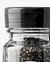 Glass Jar with Black Sea Salt Mockup