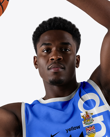Black Man Wearing Full Basketball Kit Mockup