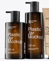 Amber Bottles with Tubes Mockup