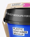 Plastic Container With Kraft Label Mockup