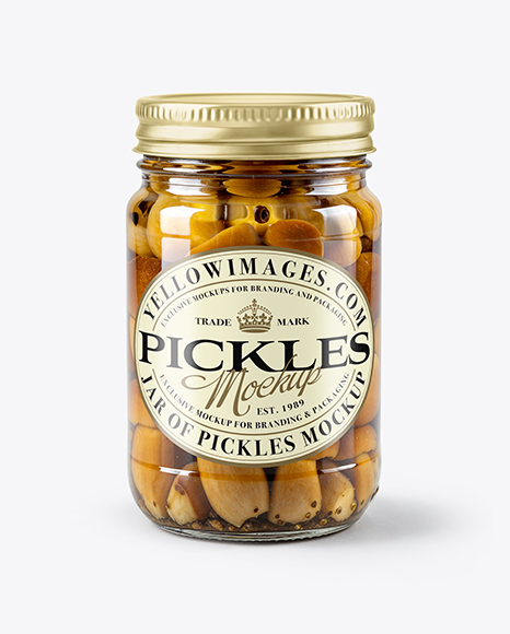 Glass Jar with Porcini Mushrooms Mockup - Packaging mockups