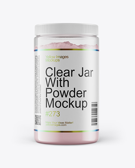 Clear Jar With Powder Mockup
