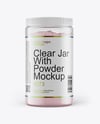 Clear Jar With Powder Mockup