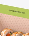 Opened Box with Sushi Mockup