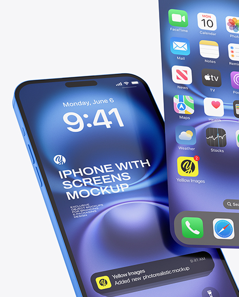 Apple Iphone with Screens Mockup