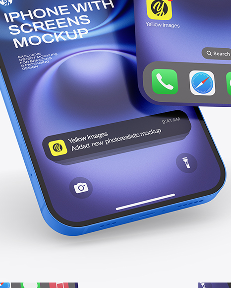 Apple Iphone with Screens Mockup