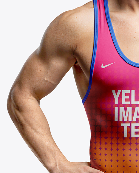 Man Wearing Wrestling Uniform Mockup