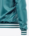 Satin Varsity Zip-Up Jacket Mockup