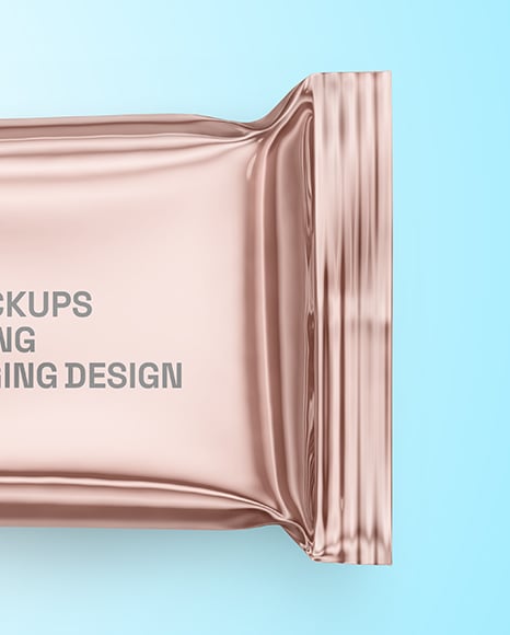 Glossy Metallic Snack Package Mockup