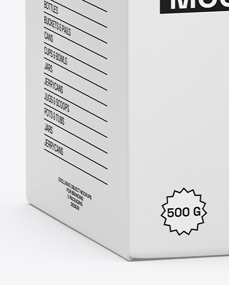Paper Box Mockup – Half Side View