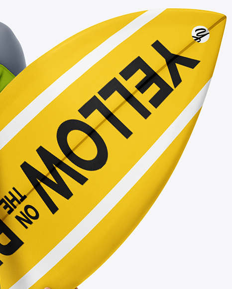 Surfer in Wetsuit with Shortboard Mockup