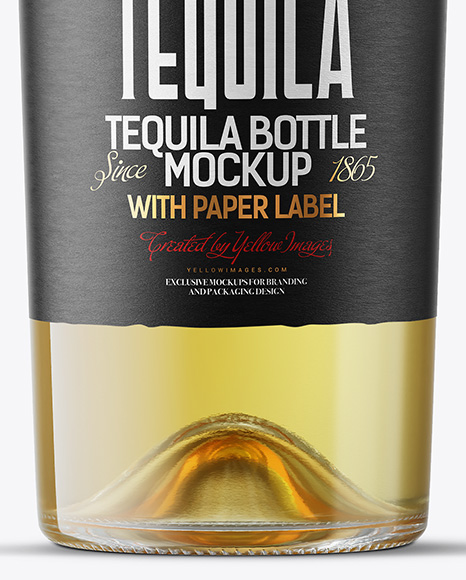 Golden Tequila Bottle Mockup