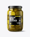 Glass Jar with Bread & Butter Pickles Mockup