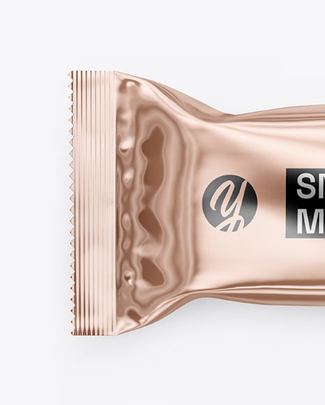 Glossy Metallic Snack Package Mockup