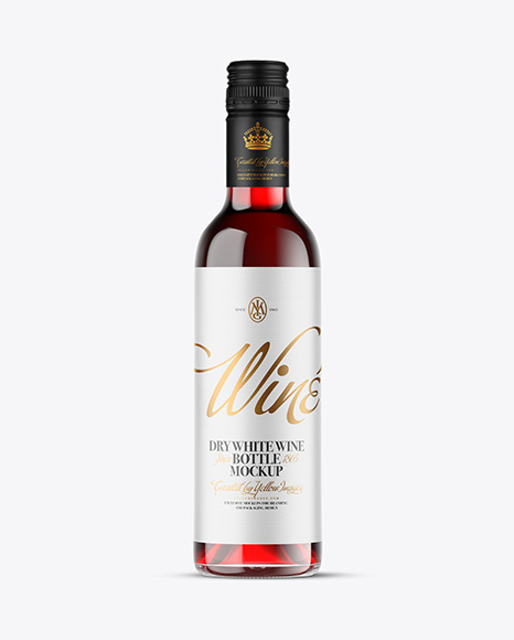 Clear Glass Red Wine Bottle Mockup - Packaging mockups