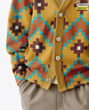 Young Boy Wearing Cardigan and Shirt Mockup