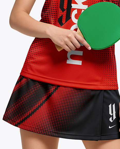 Woman Wearing Table Tennis Uniform Mockup