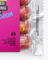 Clear Plastic Flow-Pack with Sausages in Paper Holder Mockup