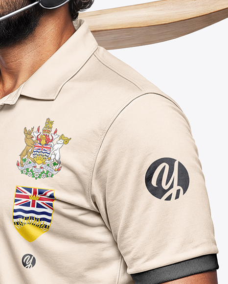 Indian Cricket Player Wearing a Polo Holding a Bat