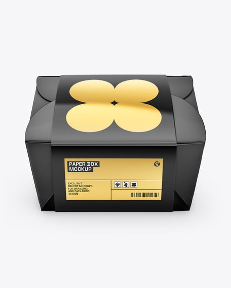 Paper Box in Glossy Sleeve Mockup