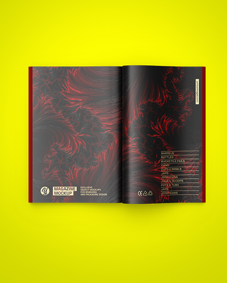 Opened Magazine Mockup - Top View