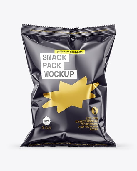 Glossy Snack Bag Mockup