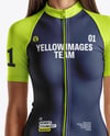 Young Woman Wearing Cycling Suit Mockup