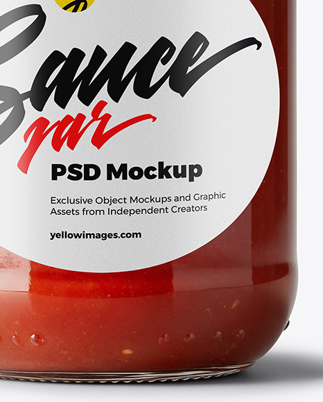 Glass Jar with Tomato Paste Mockup
