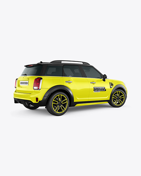 Hatchback Mockup - Back Half Side View - Vehicle wrap mockup