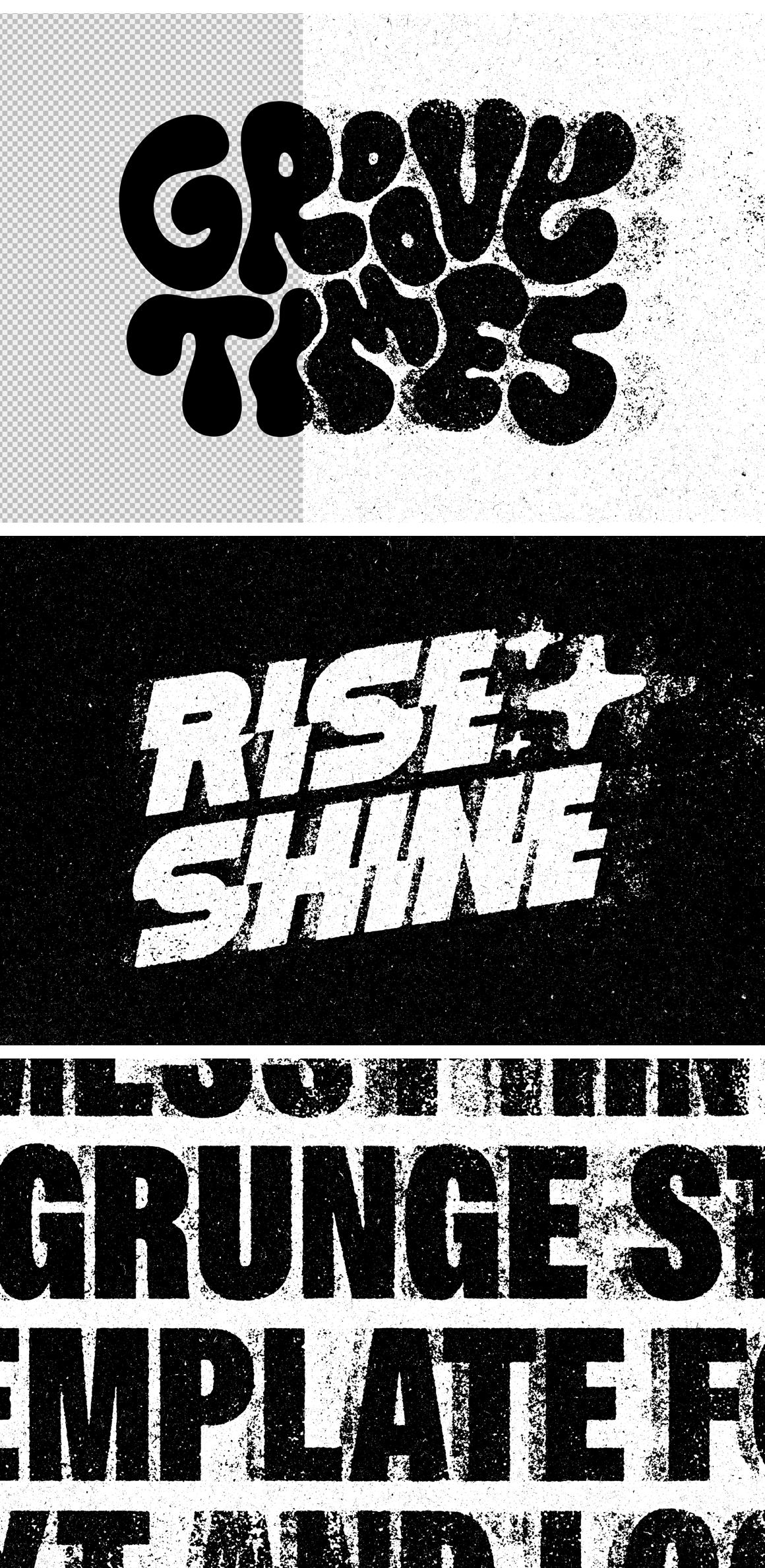 Grunge Print Stamp Text &amp; Logo Effect