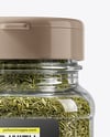 Square Plastic Jar with Dill Weed Spice Mockup