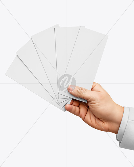 Five Banknotes in a Hand Mockup