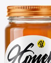 Clear Glass Jar with Wildflower Honey Mockup